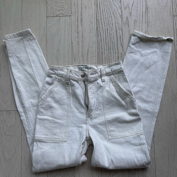 Abercrombie The 90s Straight Ultra High Rise Curve Love Regular L Jeans Cargo - Picture 1 of 3
